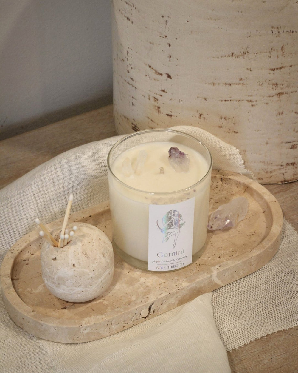 Eco-friendly Gemini candle for astrology lovers and sustainable gifting.