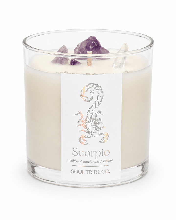 Scorpio Zodiac Crystal Candle - Soul Tribe Co.