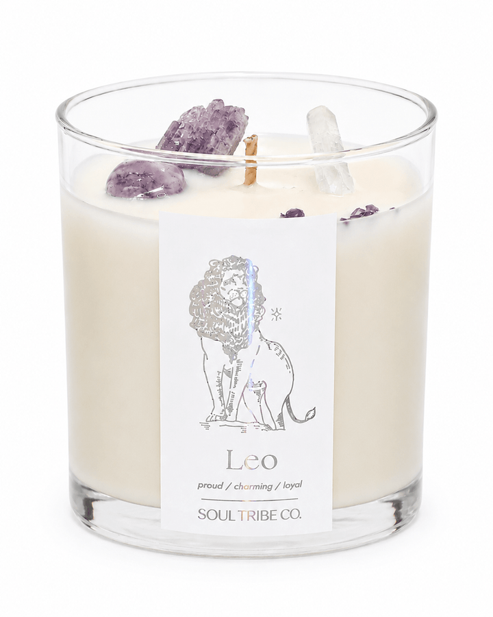 Leo Zodiac Crystal Candle - Soul Tribe Co.