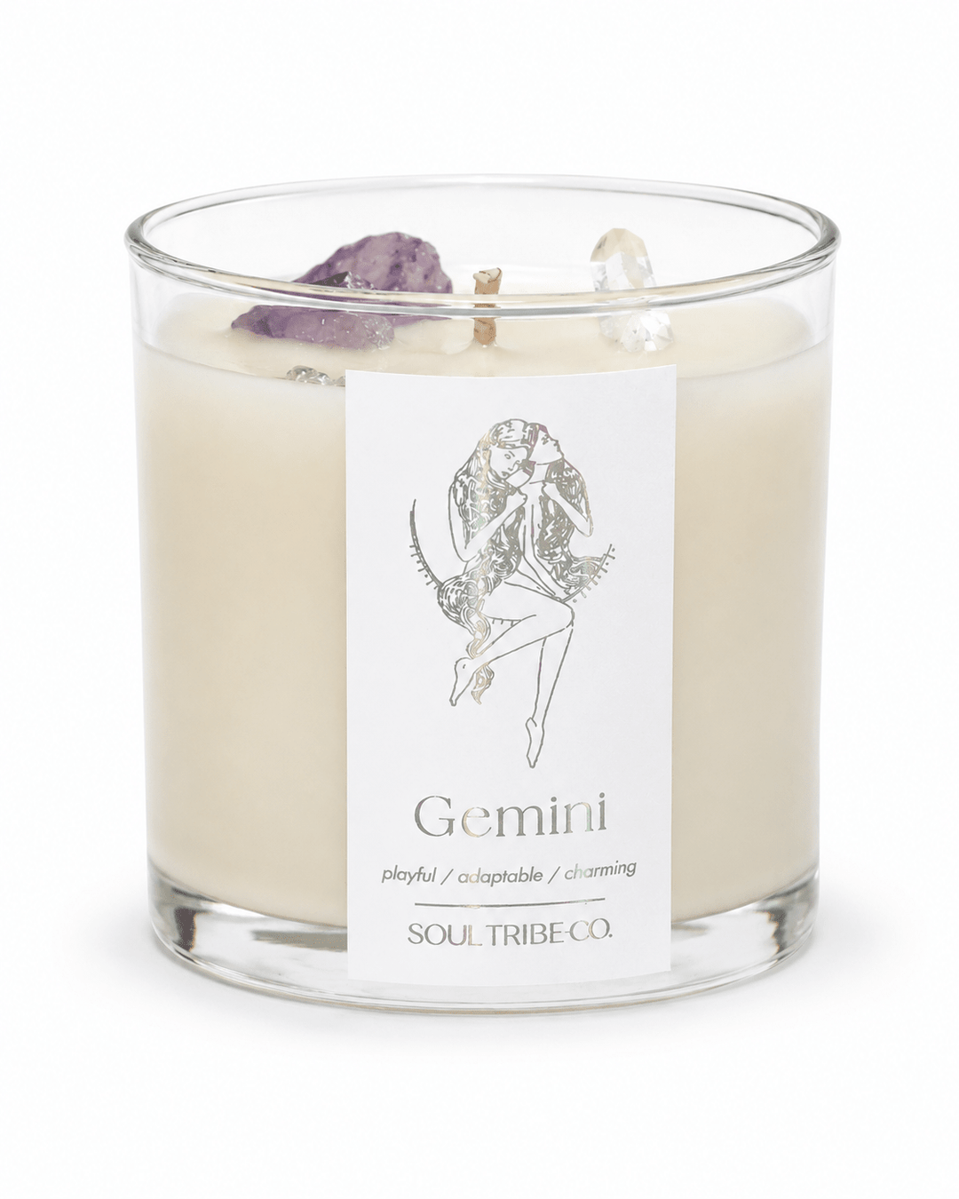 Gemini Zodiac Crystal Candle - Soul Tribe Co.