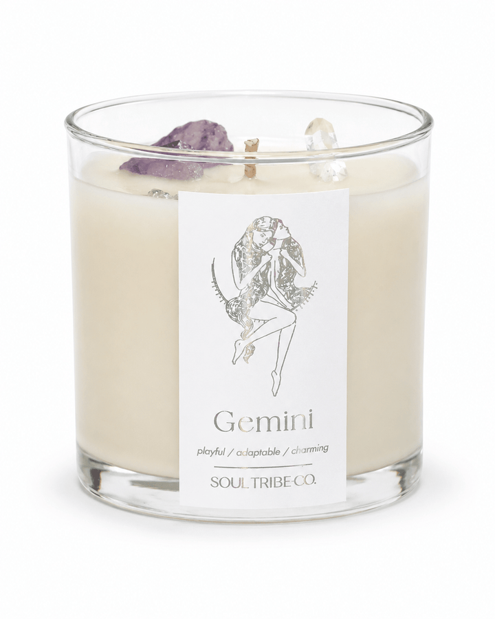 Gemini Zodiac Crystal Candle - Soul Tribe Co.