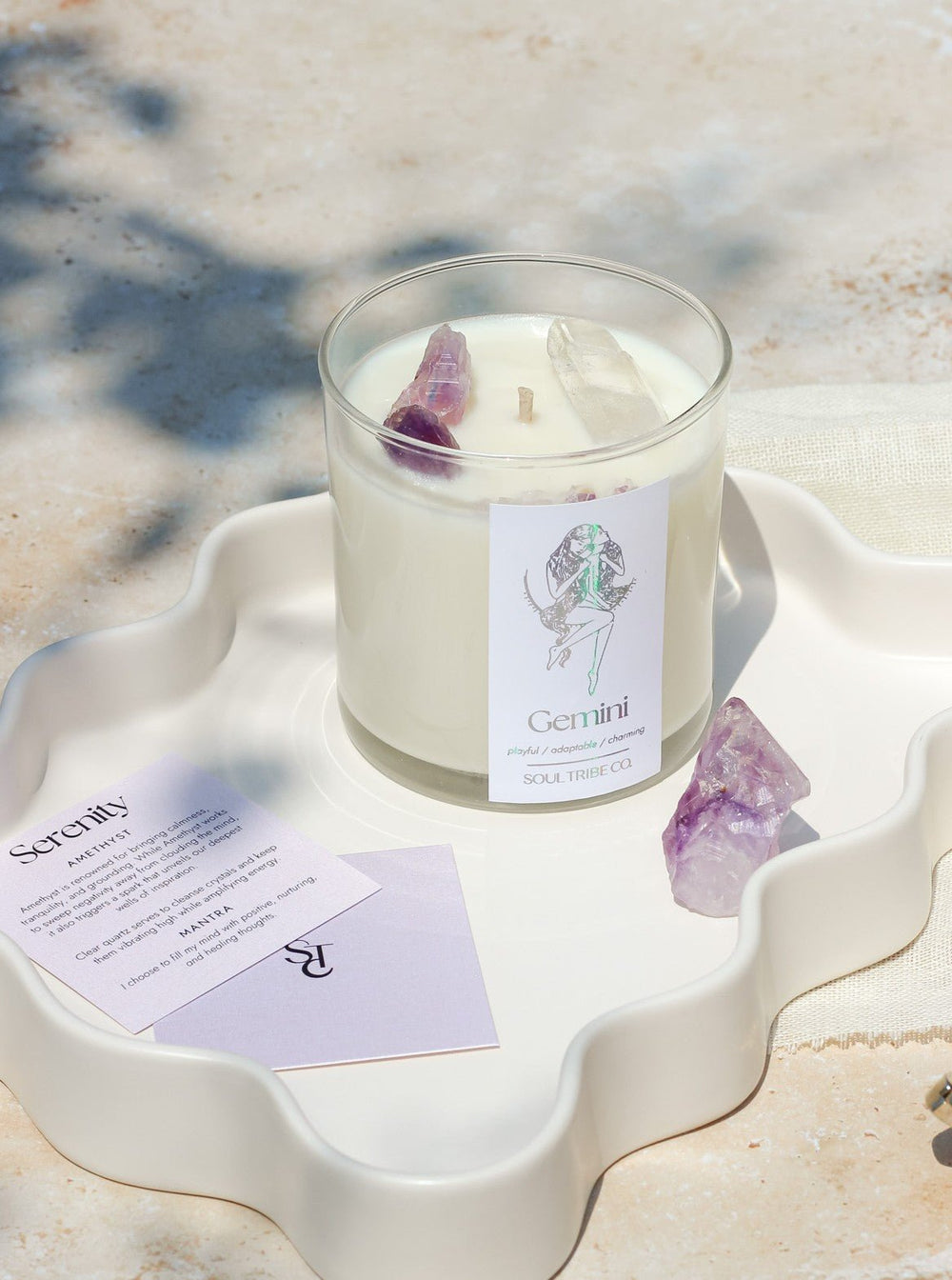 Gemini Zodiac Crystal Candle - Soul Tribe Co.