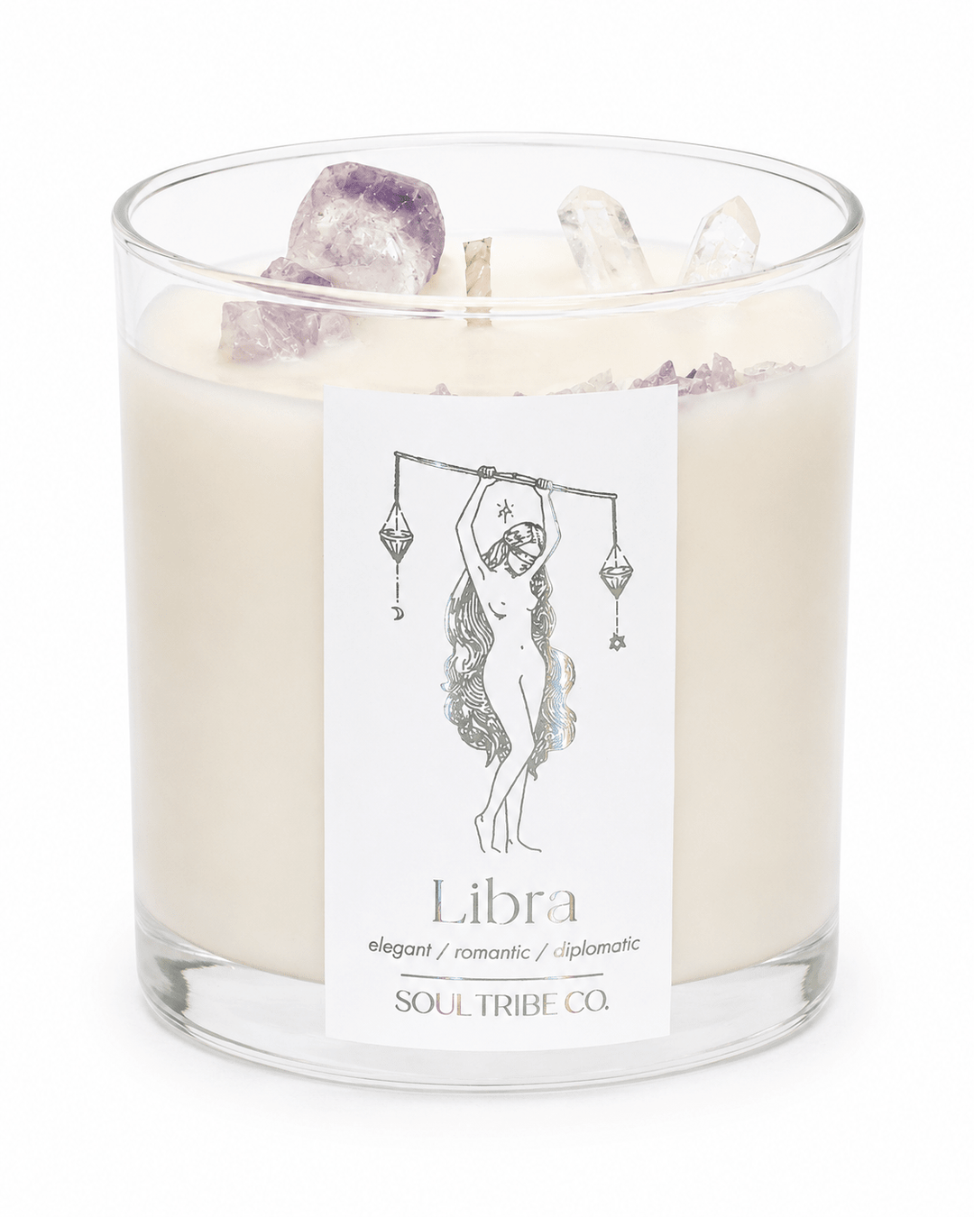 Libra Zodiac Crystal Candle - Soul Tribe Co.