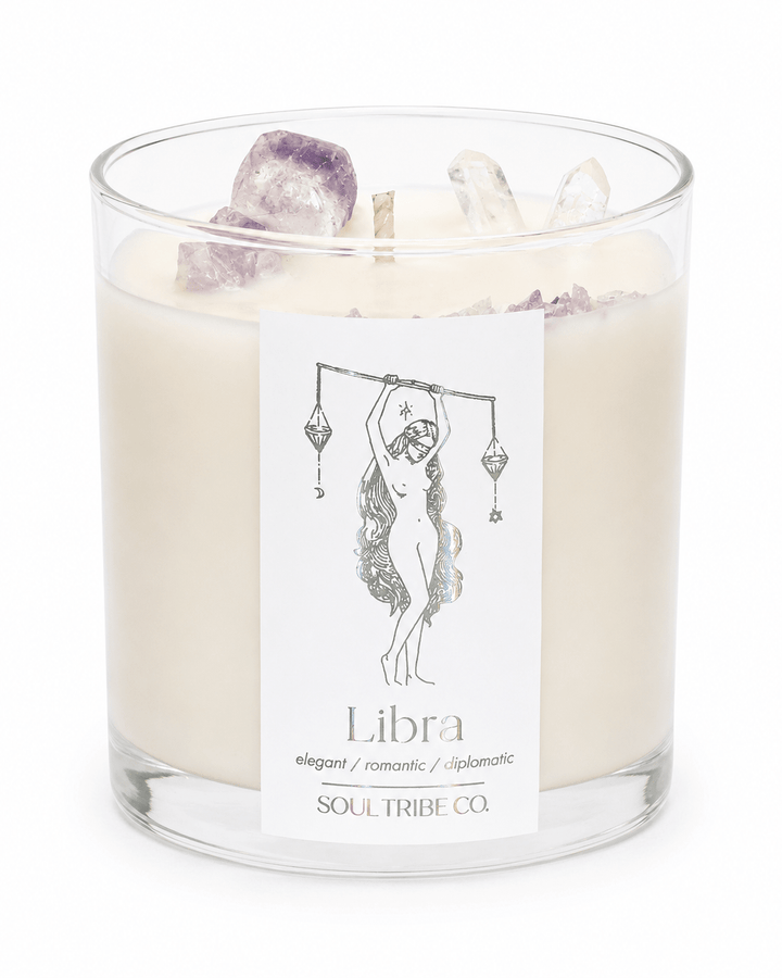 Libra Zodiac Crystal Candle - Soul Tribe Co.