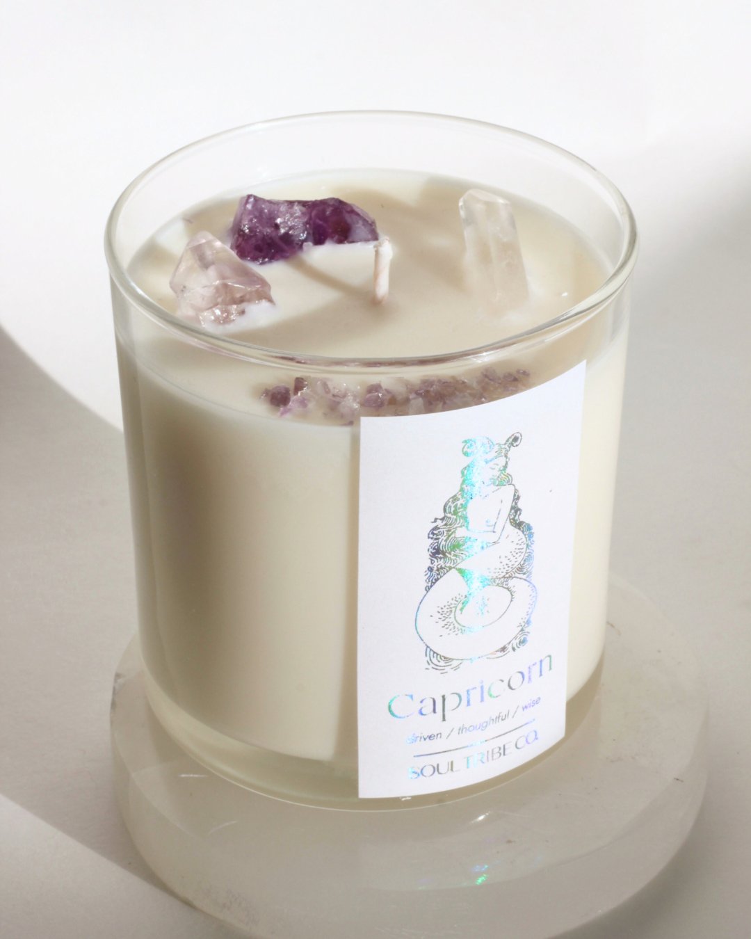 Capricorn Crystal Candle - Soul Tribe Co.