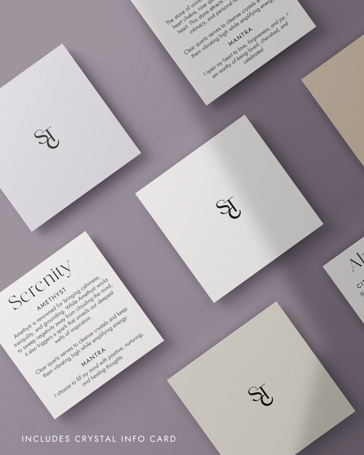 Crystal meaning and affirmation cards – spiritual gift for her or candle lovers